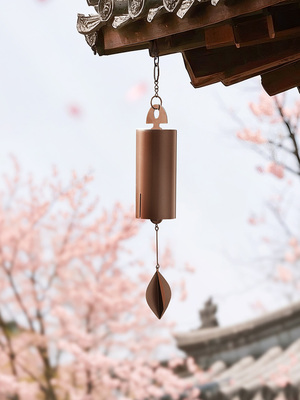 庭院户外金属风铃花园创意覆古钟声装饰宁静寺庙冥想铁管风铃挂件