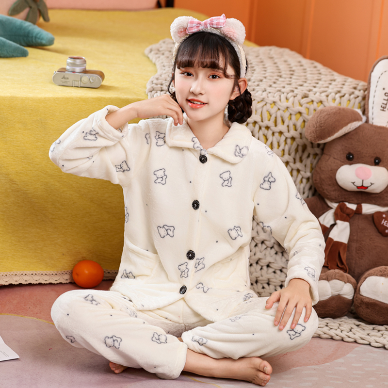 儿童睡衣春秋冬款法兰绒家居服