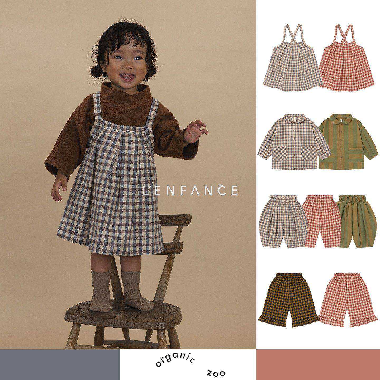 7折■LENFANCE 现货 Organic Zoo25AW儿童有机棉衬衫花边裤背带裙