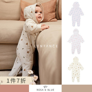 7折■LENFANCE现货Rosa 连体棉服 Blue24AW婴童秋冬保暖竹纤维长袖