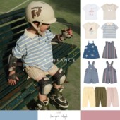 长裤 88折■LENFANCE现货 背带裙 26SS 儿童T恤背带裤 Konges Slojd