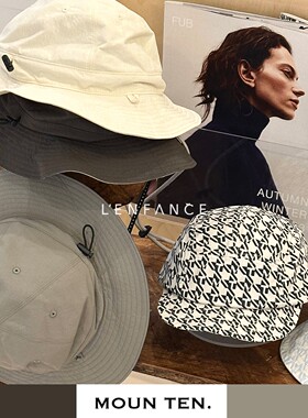 8折■LENFANCE 现货 Moun Ten 儿童日系双面渔夫帽鸭舌帽防晒帽