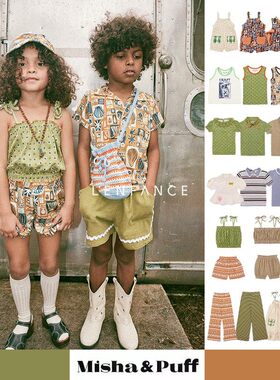 5折■Misha Puff24SS折扣合集 儿童吊带短袖衬衫短裤喇叭裤背带裤