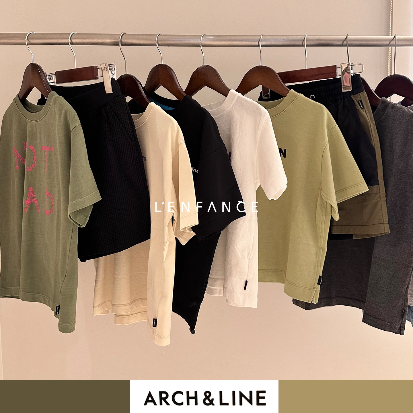 8折■LENFANCE 现货 Arch&Line 儿童日系休闲纯棉短袖T恤上衣短裤