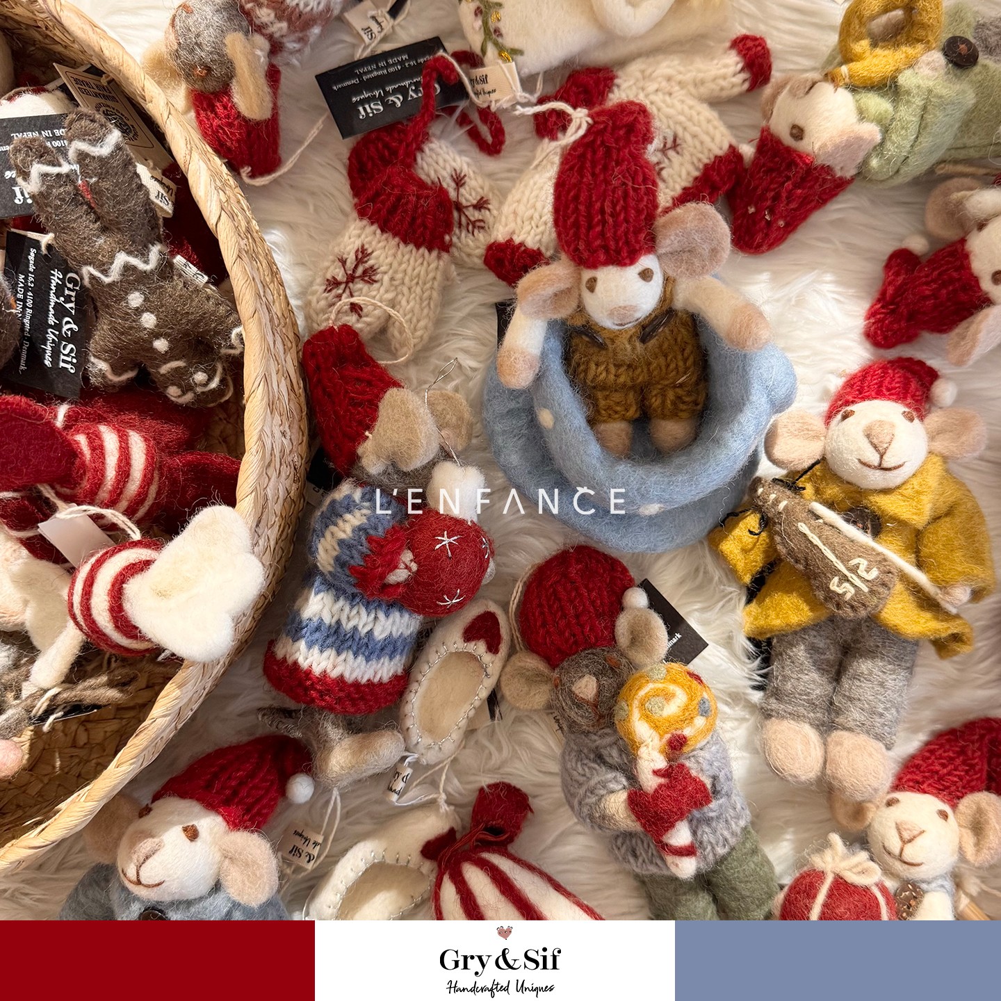 现货Gry&Sif羊毛毡动物玩偶挂件