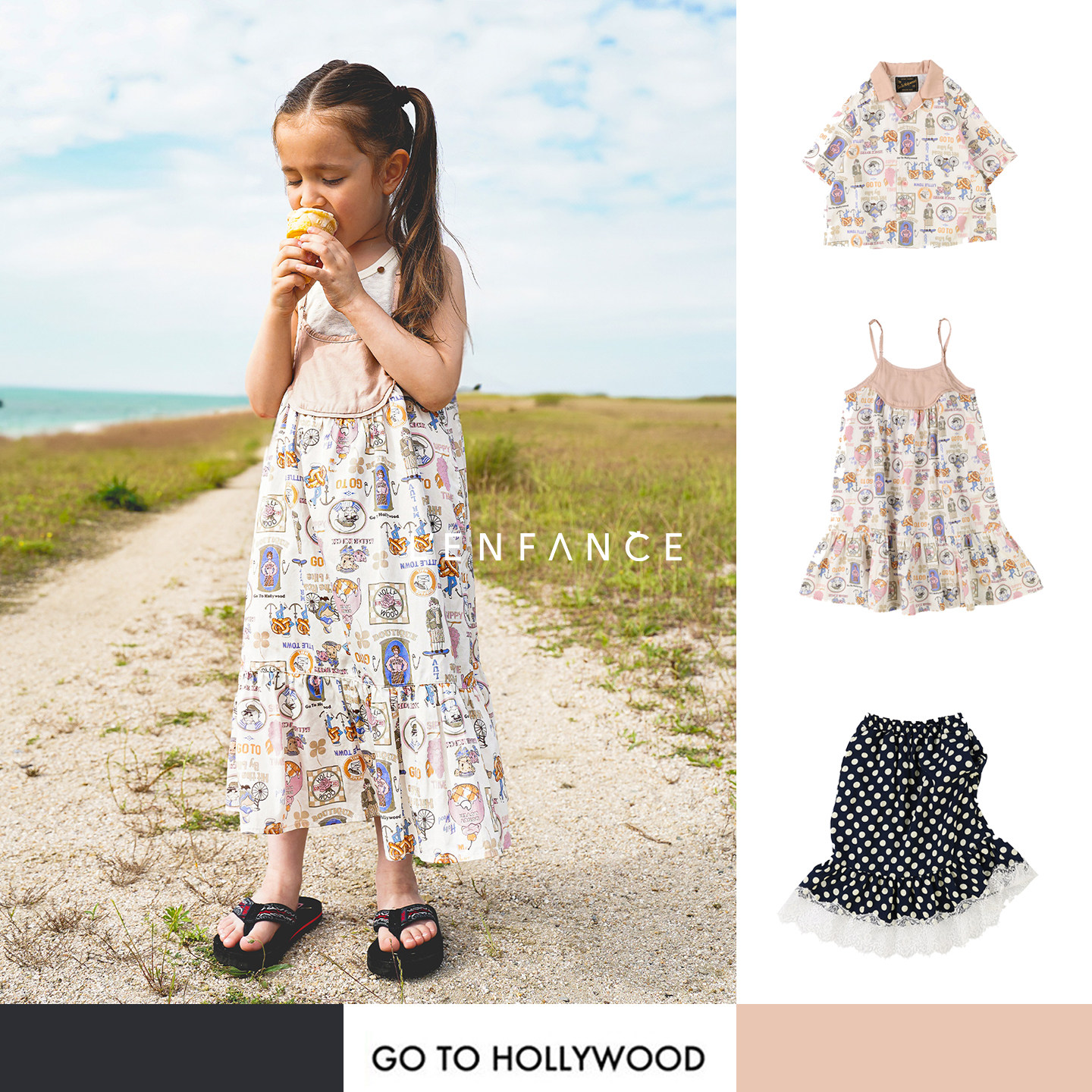 ■D12!LENFANCE 现货 Go to hollywood 26SS 儿童日系衬衫连衣裙