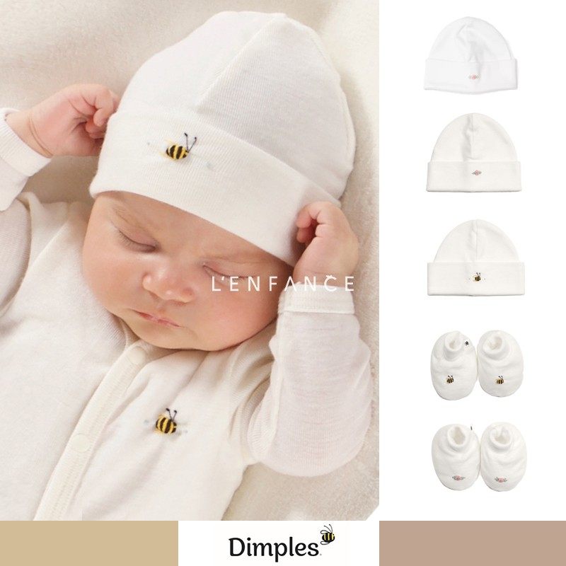 Dimples小蜜蜂有机棉胎帽袜套