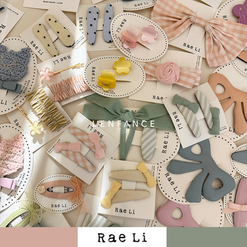 Rae亚麻真丝蝴蝶结发夹发绳发饰