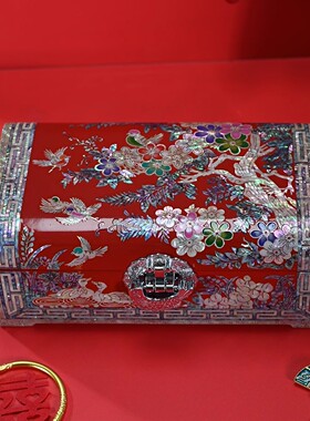 螺钿漆器首饰盒贝壳平遥收纳盒订婚结婚新婚陪嫁生日礼物礼品其他