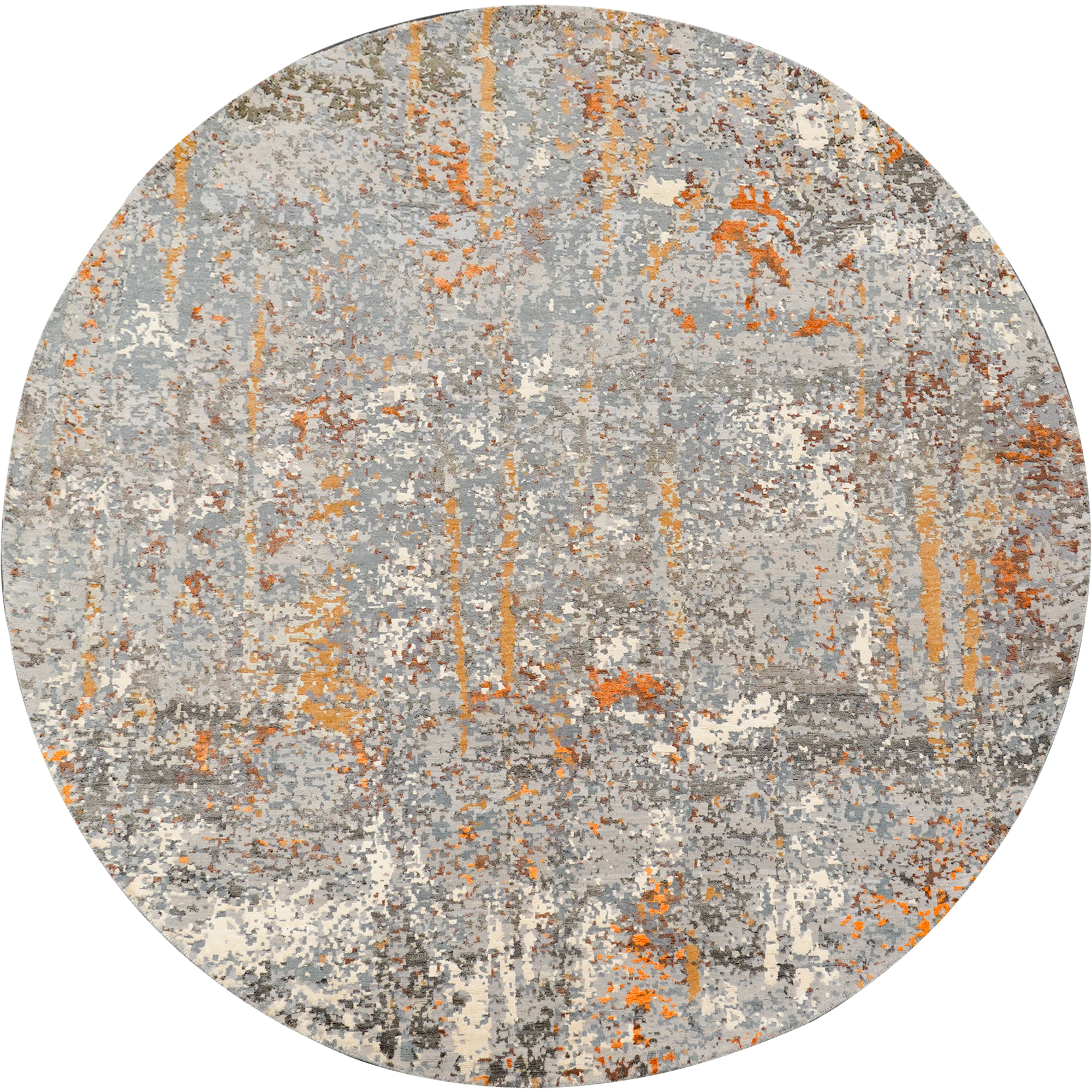 天匠进口手工羊毛地毯现代简约轻奢卧室餐厅圆形地毯244x244cm