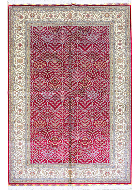 天匠手工真丝地毯红色土耳其地毯别墅客厅卧室地毯150x240cm