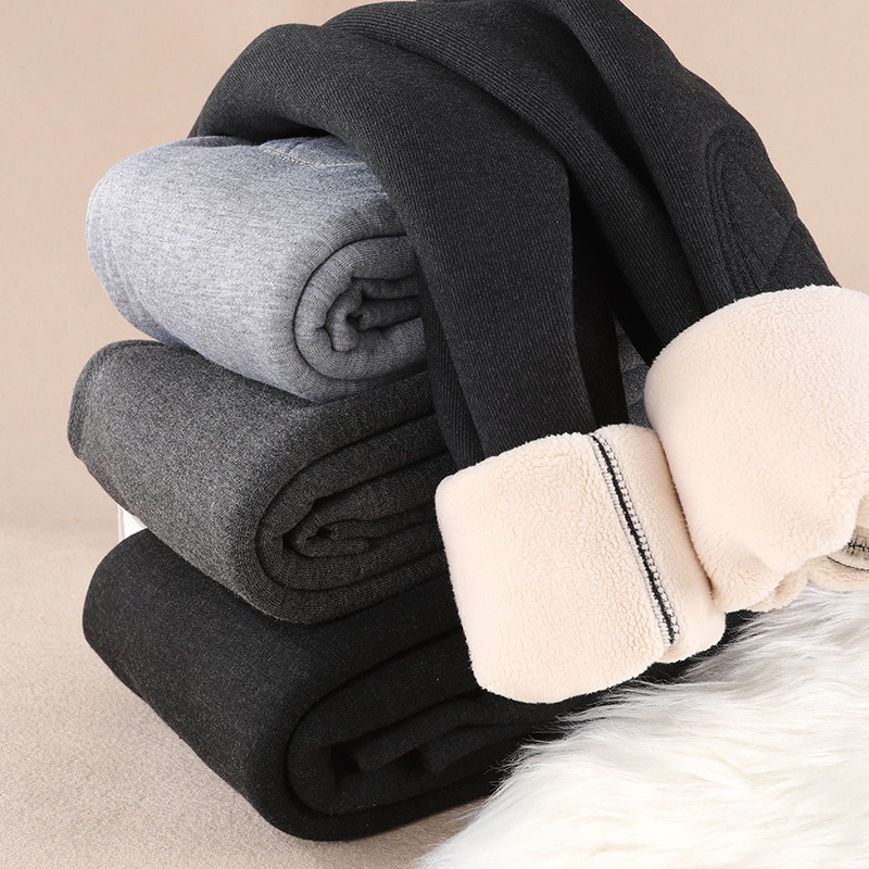 秋冬儿童一体加绒加厚男童棉毛裤保暖裤打底秋裤内穿中大童羊羔绒