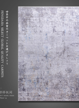 土耳其进口北欧简约灰色系地毯 酒店客厅卧室床边毯设计师推荐