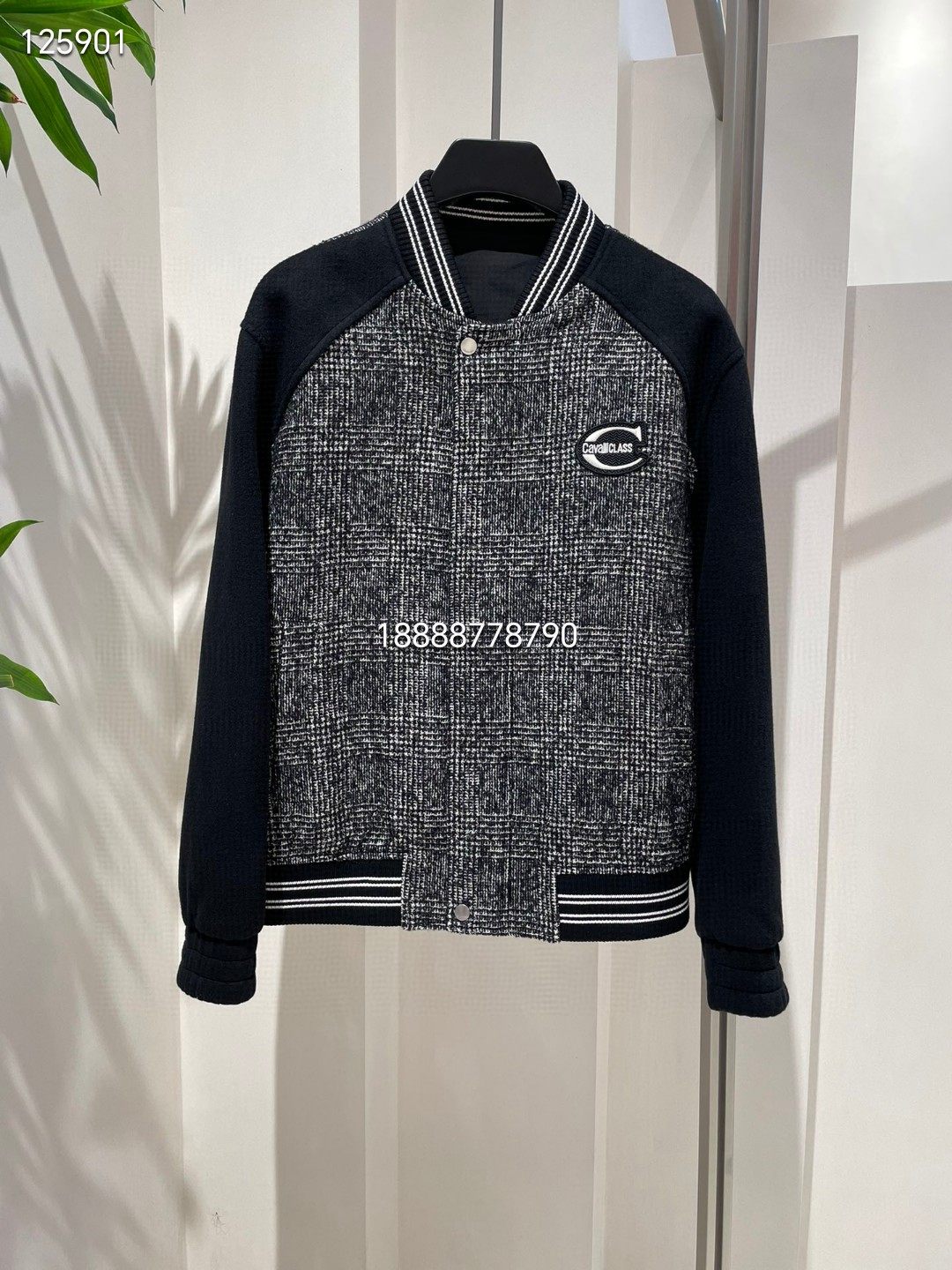秋冬新款 CAVALLI CLASS男装专柜潮羊毛夹克外套棒球领