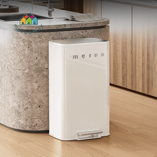 英国merun垃圾桶家用厨房客厅厕所不锈钢大号脚踏带盖办公室新款