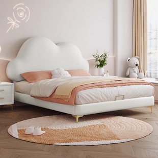 儿童床现代简约1.35米男孩单人床女孩公主床1米2童趣实木软包床