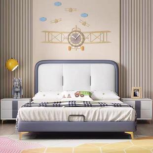 儿童床现代简约1.35米男孩单人床女孩公主床1米2童趣实木软包床