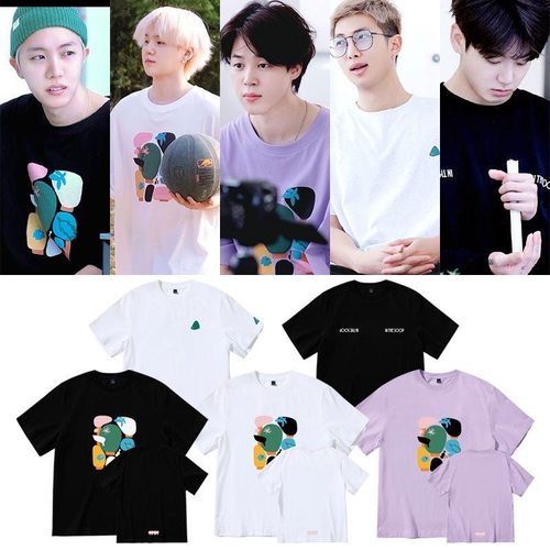 少年团In the SOOP同款短袖t恤智旻泰亨宽松落肩印花夏季jungkook