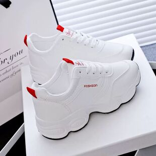 韩版 女秋季 百搭休闲鞋 板鞋 2023新款 软底运动跑步鞋 皮面透气小白鞋