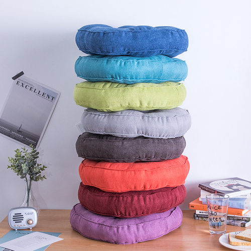 加厚坐垫椅垫办公室屁股垫沙发坐垫餐椅垫纯色榻榻米毛绒垫子