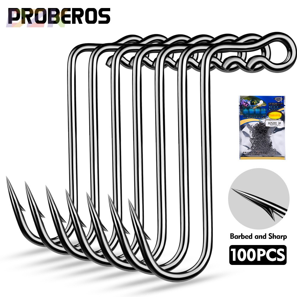 路亚单钩 带倒刺曲柄钩 黑镍高碳钢鱼钩 仿生软饵钩高端100个/o5