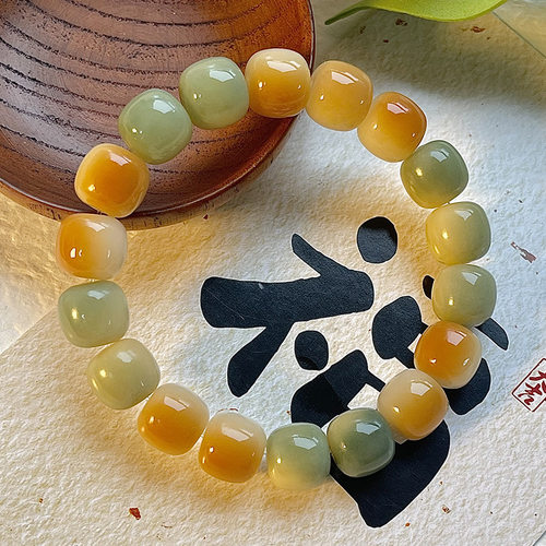 天然白玉菩提根手串浓郁多宝菩提子高抛精工文玩佛珠绕指柔女高o2