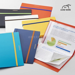 锦宫可折叠资料收集册A4A3对折资料收纳袋便携式资料插页文件夹