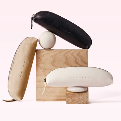 Clairefontaine羊皮三角笔袋摩洛哥柔软小羊皮耐磨耐用便携收纳袋