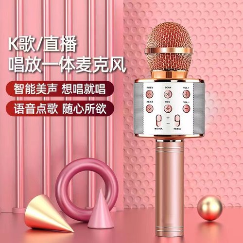 麦克风k歌话筒音响一体无线蓝牙电视儿童唱歌全民家用ktv变声家庭