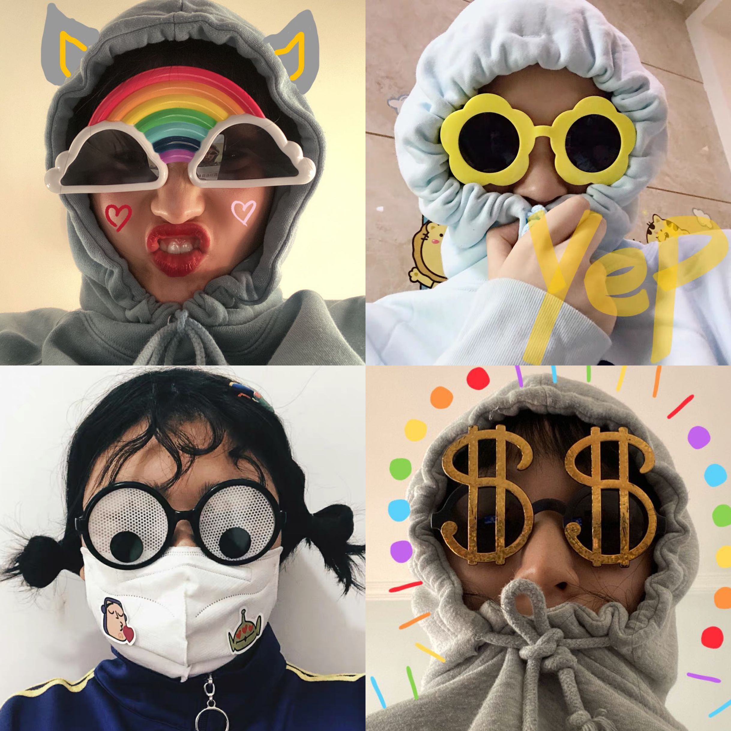 搞怪墨镜搞笑闺蜜太阳花情侣拍照眼镜网红生日派对可爱符号装饰