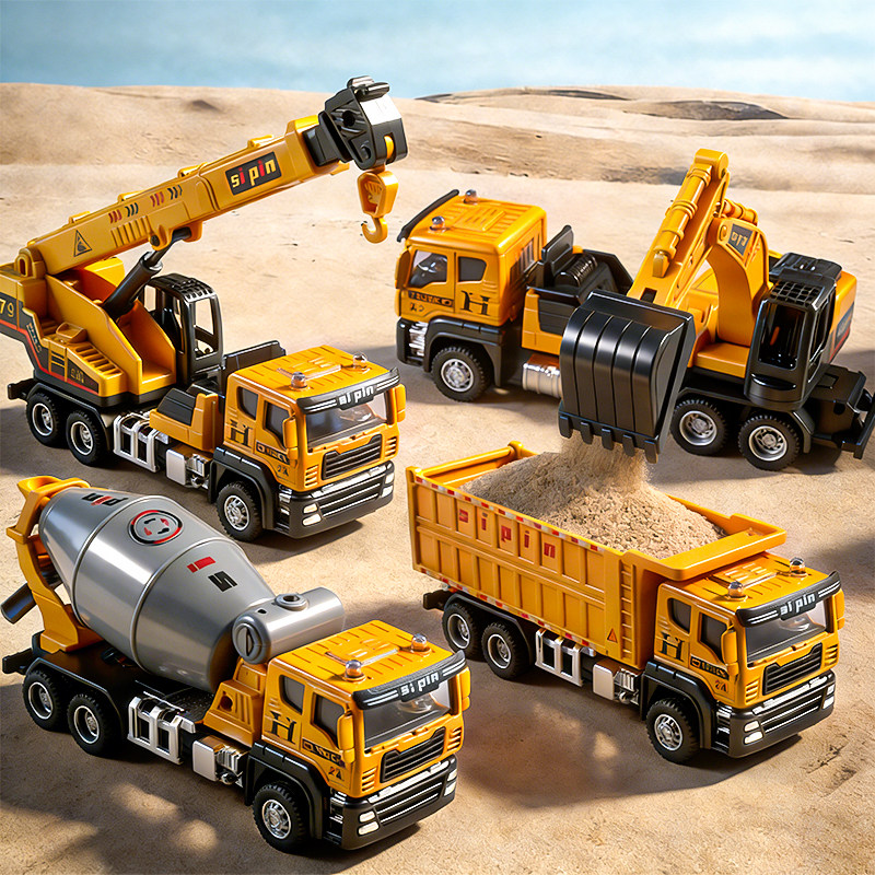 工程车玩具套装合金小汽车模型仿真挖土机儿童男女孩挖掘机挖挖机,玩具/童车/益智/积木/模型,惯性/回力/滑行玩具,淘宝优惠券,粉丝福利购,淘宝优惠卷