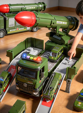 大号导弹车儿童玩具东风5c炮弹火箭发射车变形坦克男孩男孩3到6岁