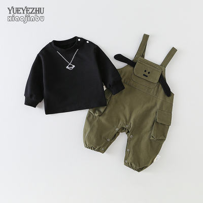 小进步棉两件套秋款背带裤婴幼儿