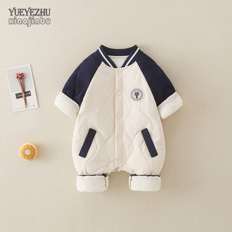 婴儿加棉衣服秋装新生男宝宝深秋款夹棉连体衣简约时尚薄棉外出穿,童装/婴儿装/亲子装,连身衣/爬服/哈衣,淘宝优惠券,粉丝福利购,淘宝优惠卷