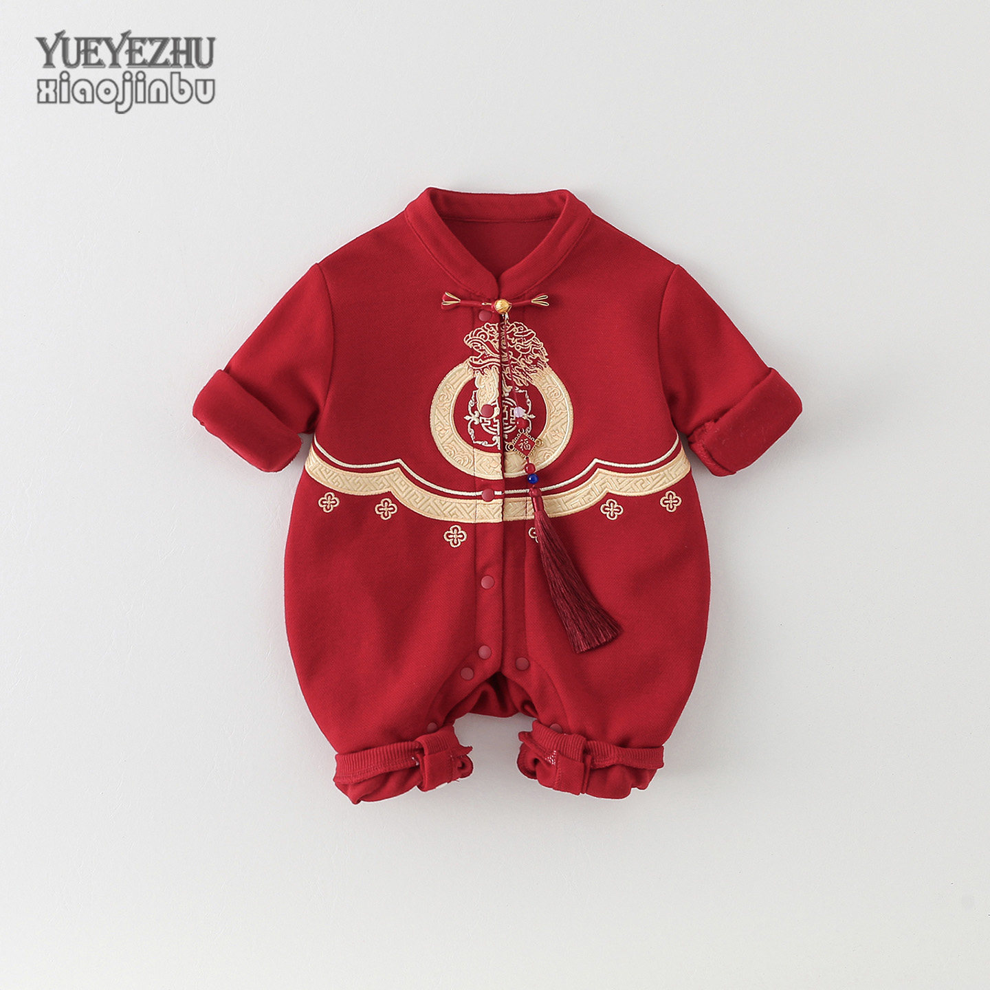 男宝宝中国风连体衣春季长袖薄款红色喜庆满月婴儿衣服春装新年装,童装/婴儿装/亲子装,连身衣/爬服/哈衣,淘宝优惠券,粉丝福利购,淘宝优惠卷