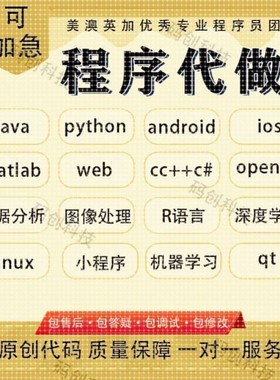 python代编程java代码编写c/c++程序代做R语言数据分析matlab帮做
