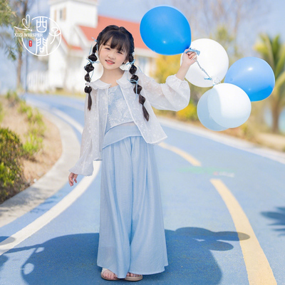 西子问汉服女童夏季新款儿童新中式国风裤子套装日常女孩唐装童装