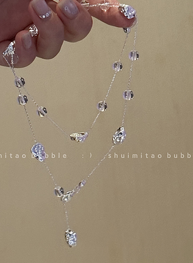 颈间滴泪~不规则金属水滴流苏锁骨链轻奢小众高级感项链女颈链
