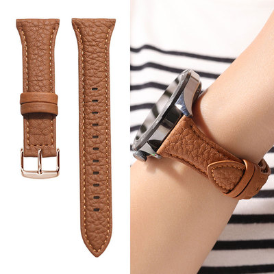 荔枝纹牛皮表带适用华为GT5/gt5pro真皮表带watch5/4男女腕带18mm