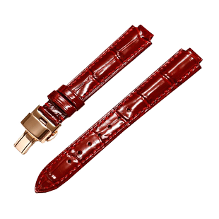 真皮牛皮表带代用卡西欧SHEEN 4029 4528 4531 3034 3513红色女款