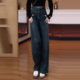 版 型好看 阔腿裤 烫钻牛仔裤 高腰九分裤 春秋季 子女款 女 女2026新款