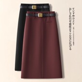 高级感毛呢半身裙中长款 高腰显瘦包臀裙绝美a字裙 女春秋2025新款