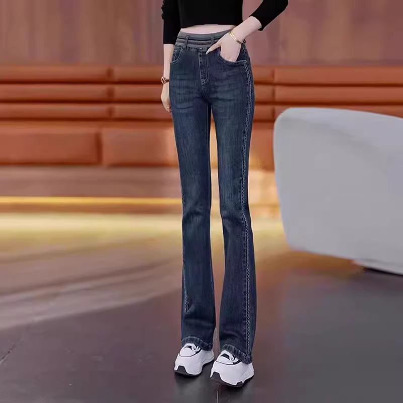 微喇牛仔裤女秋冬2024新款