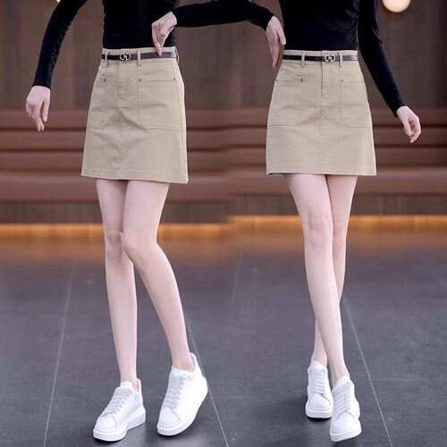 休闲工装半身裙子女高腰短裙