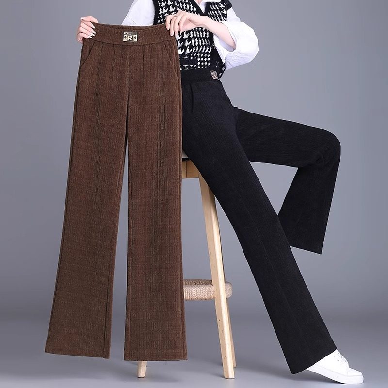 灯芯绒阔腿裤女2025春秋新款高腰加绒加厚宽松休闲直筒雪尼尔裤子,女装/女士精品,休闲裤,淘宝优惠券,粉丝福利购,淘宝优惠卷