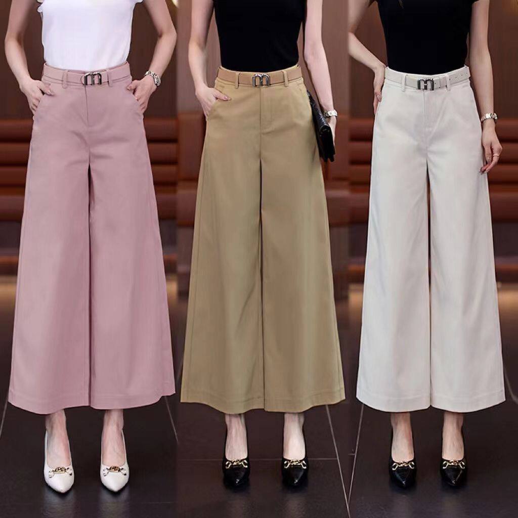 天丝棉阔腿九分裤女2025夏新款高腰显瘦时尚休闲裤直筒宽松西装裤,女装/女士精品,休闲裤,淘宝优惠券,粉丝福利购,淘宝优惠卷