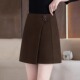 高腰小个子咖啡一步a字裙气质显瘦短裙 毛呢半身裙女春秋2025新款