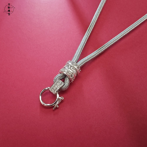 纯银万能扣进口项链绳长款可调节