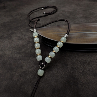 高端和田玉项链绳无事牌玉坠翡翠配绳手工编织吊坠绳男女通用挂绳