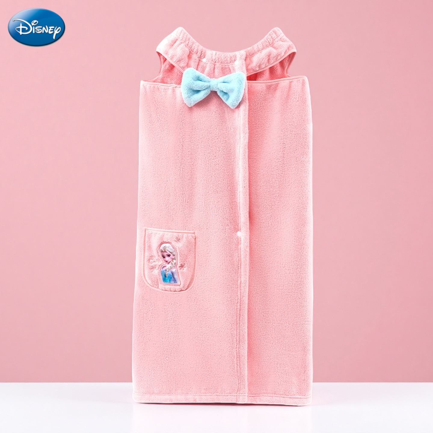 艾莎公主儿童浴裙吸水速干不掉毛家用冰雪奇缘女宝吊带浴衣珊瑚绒